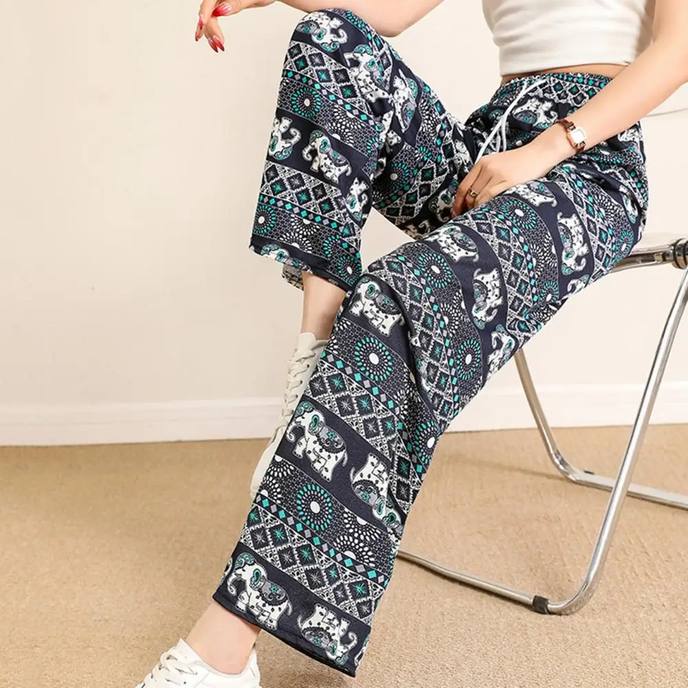 

Women Wide Leg Pants High Waist Elephant Print Pant Summer Thin Straight Trousers Casual Bottoms Female Clothing 2023 Fashion