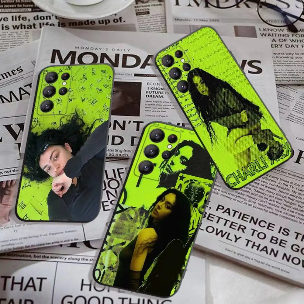 Фото Чехол для телефона C-Charli X-XCX BRAT Singer для Samsung S 24 fe 25 Ultra plus 20 lite 21 30 22 23 24 22 Ultra 5G Fundas №2
