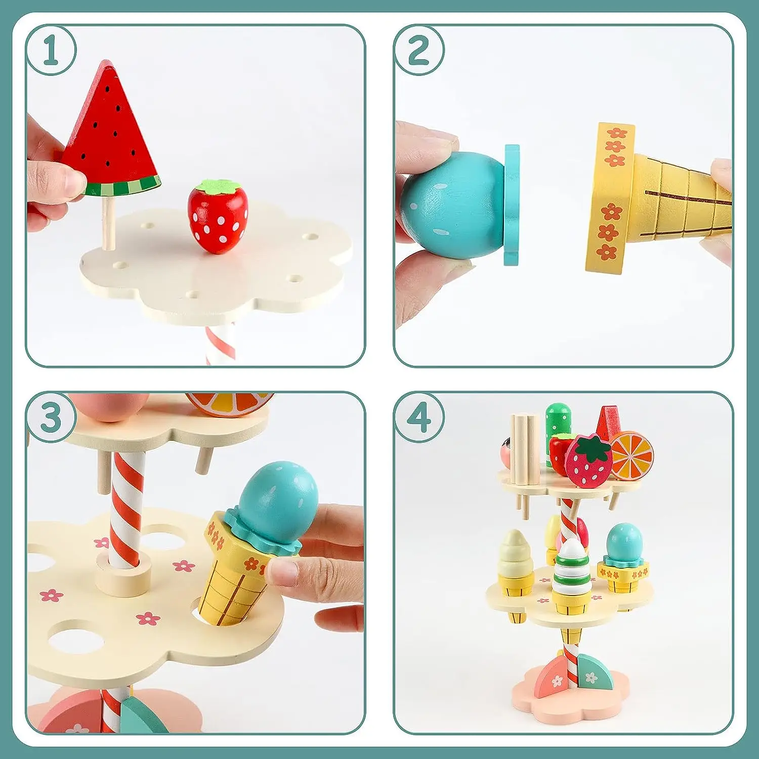 Деревянное Мороженое Игра В Еду Кухня Ролевые Игры Игрушки Мини-едобная Имитация