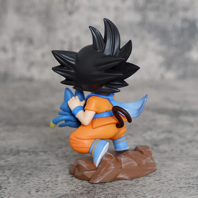 Фото Аниме-фигурка Dragon Ball Q-версия: Маленький Гоку с Пуаром, украшение для автомобиля, подарок для рабочего стола, оптом, 10 см №3