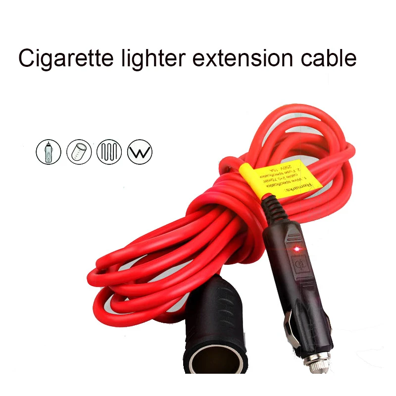 

1PCS 3.6M Car Cigarette Lighter Adapter Plug Extension Cord 12V 24V Socket Styling Charger Cable Female Socket Plug Car Styling