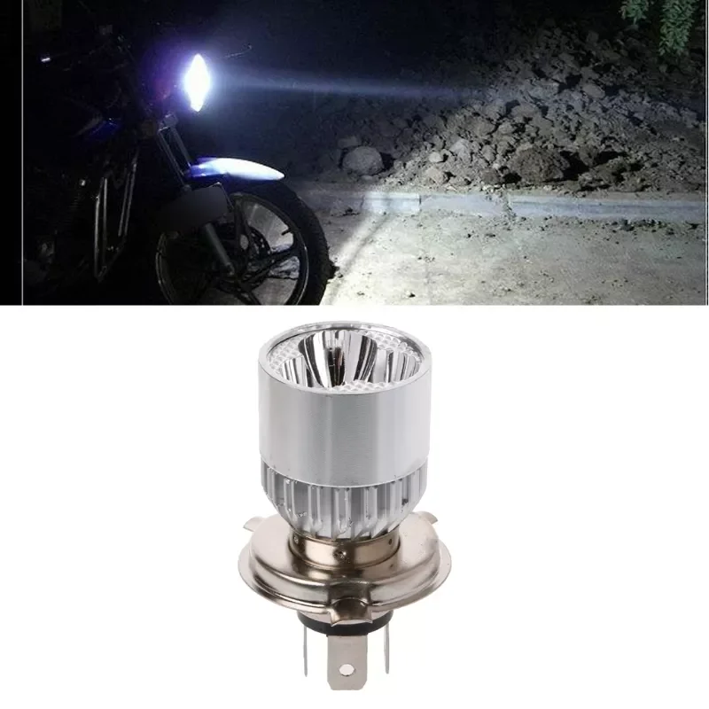 

DC 12-80V H4 3 LED Motorcycle Headlight Bulb Hi/Lo Scooter Lamp ATV Fog Light