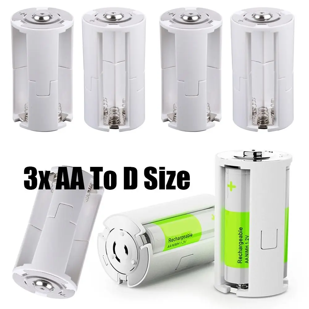 

4PCS Durable Parallel Storage Box Holder 3x AA To D Size Batteries Adapter Switcher Adaptor Case Cell Battery Converter