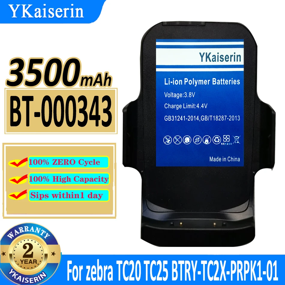 

3500mAh YKaiserin Battery BT-000343 BT000343 For zebra BTRY-TC2X-PRPK1-01 TC25 TC20 Bateria