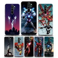 clear case for redmi note 7 8 9 10 5g 4g 8t pro redmi 8 8a 7a 9a 9c k20 k30 k40 y3 10x 4g soft silicone cover marvel iron man