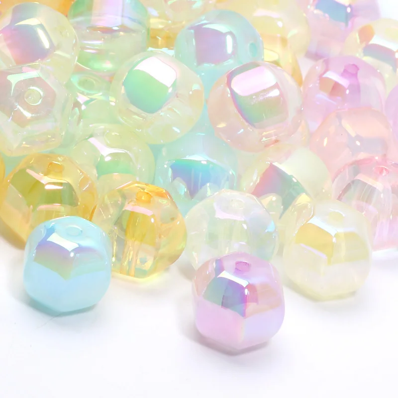 10 шт. шестигранные акриловые бусины 14 х16 мм для ювелирных изделий делая DIY подарки