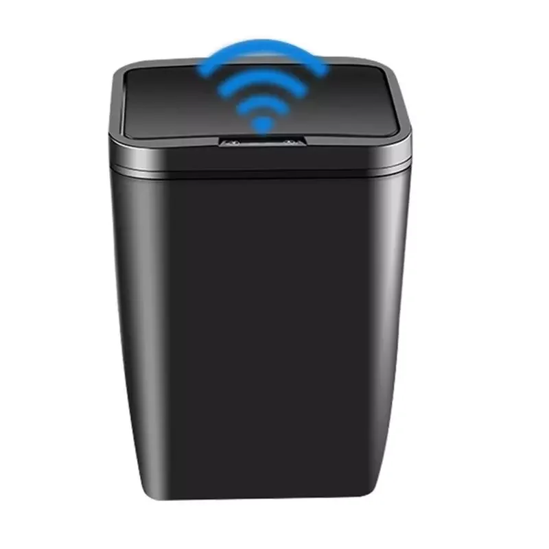 

Inductive Trash Can Trash Bin Automatic Smart Sensor Kitchen Bathroom Rubbish Bin Garbage Can Waste Bin Without Battery (Black)