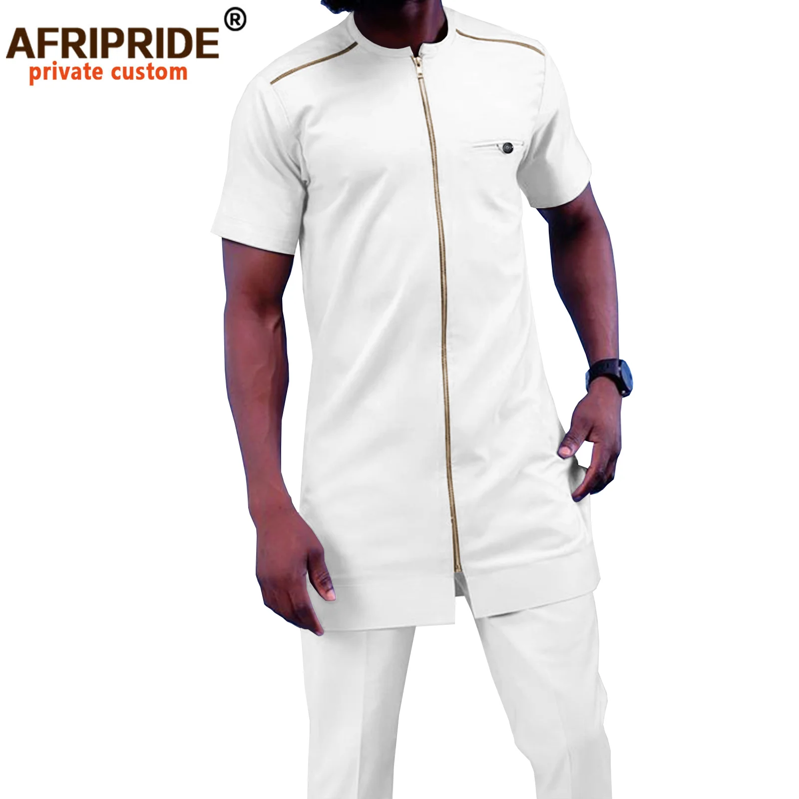 African Clothing for Men Tracksuit Dashiki Shirts and Print Pants Traditional Set Outfits Wear Sweatsuit Bazin Riche A2116038