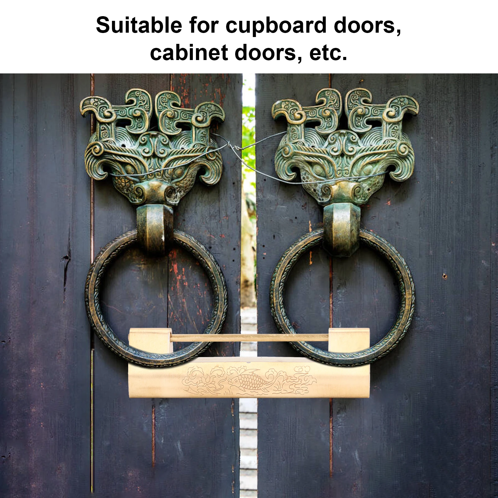 Винтажный висячий замок из латуни с интервалом 8 см