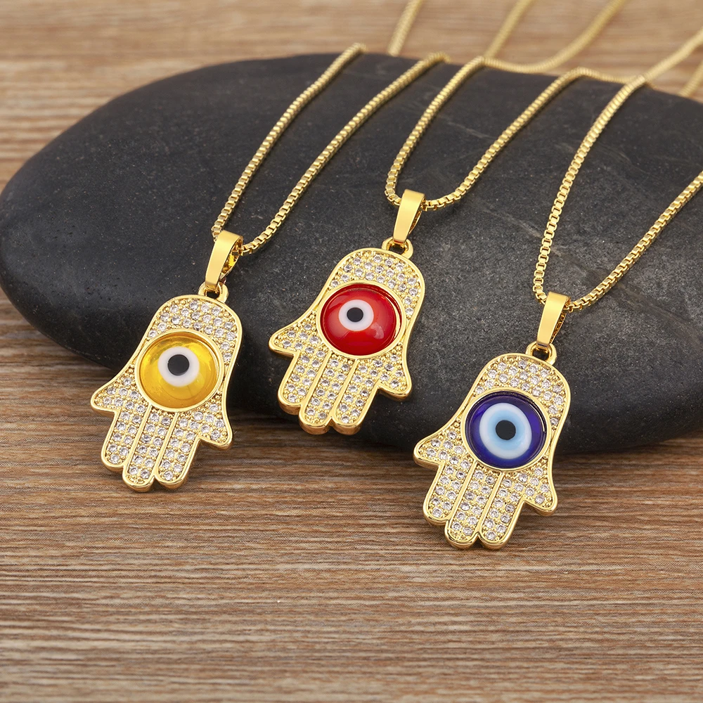 Новое модное ожерелье с подвеской в форме ладони сверкающее циркониевое для