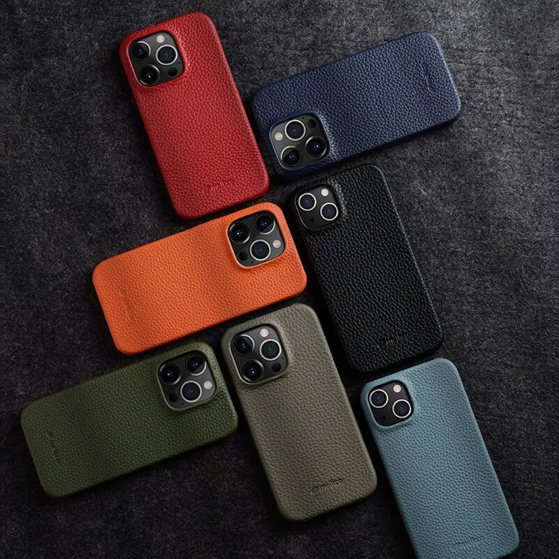 

For iPhone 15 ProMax phone case iPhone 14 Plus genuine leather 13 mini leather case 12 anti drop protective case