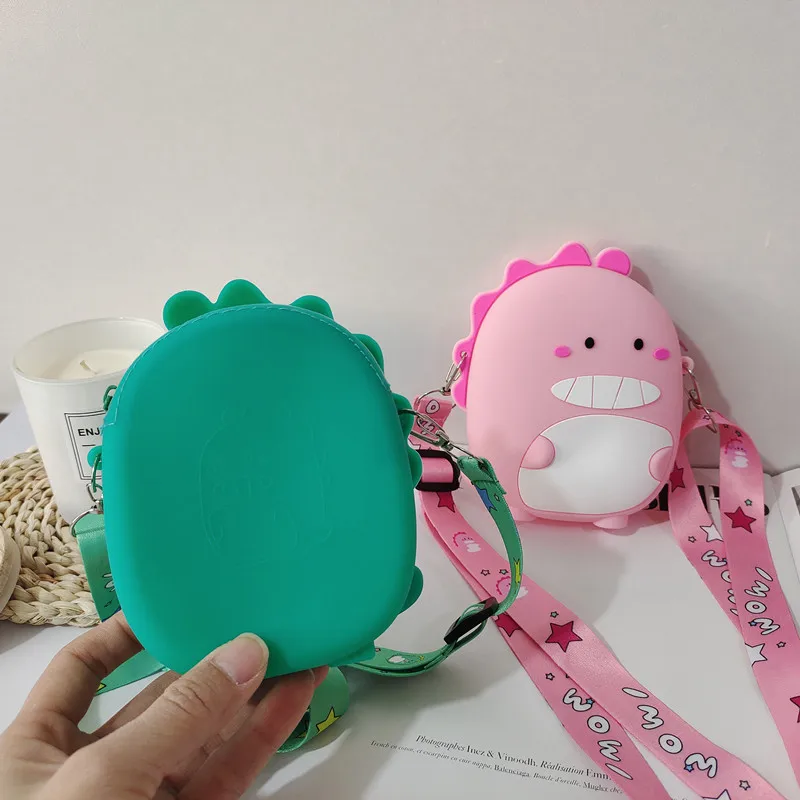 Cute Cartoon Little Dinosaur Shoulder Bag Zero Wallet Mengmenglong Silicone Bag New Children's Bag