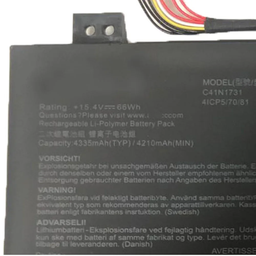 15 4 В 66 Втч C41N1731 C41N1731-2 Аккумулятор для ноутбука Asus ROG Strix Gl704 GL504GM GL504GW GL504GS G515GV GL704GM