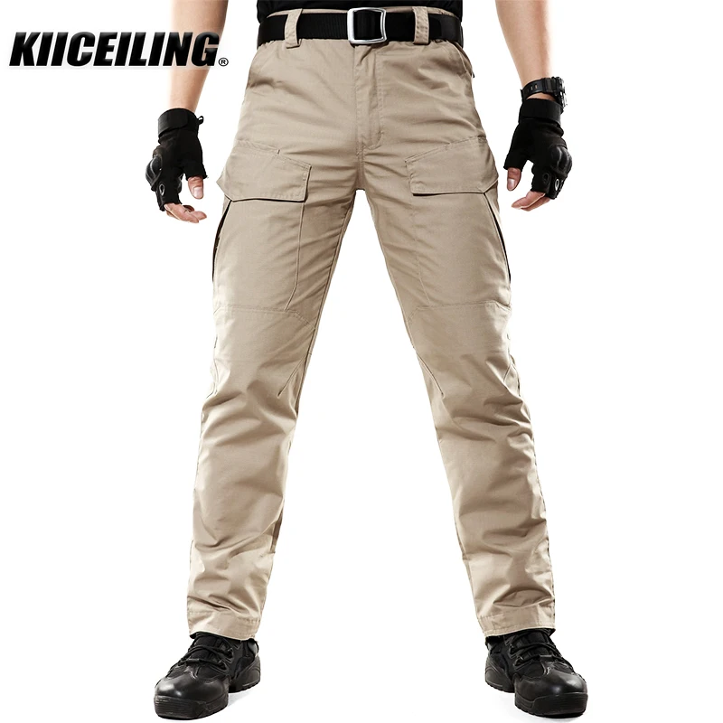 

KIICEILING K65 Military Tactical Pants Men's Cargo Pants Cotton Ripstop Camouflage Casual Army Work Duty Waterproof Trousers