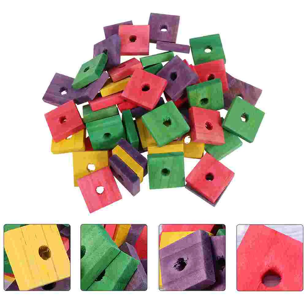 

Parrot Bird Cage Parakeet Swing Biting Hanging Blocks Wood Treats Supplies Birds Accessories Bite Chewpet Slats