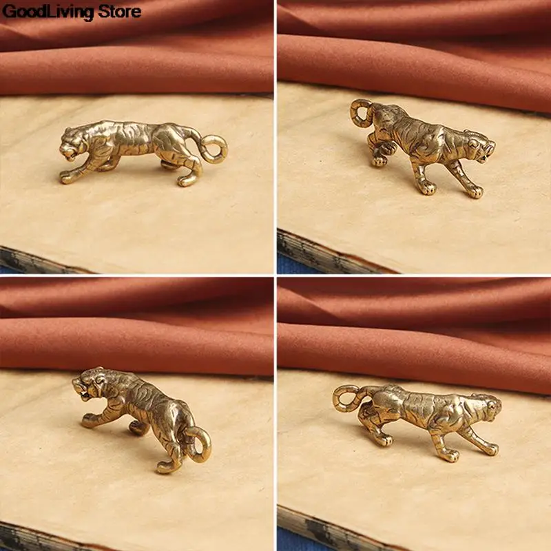 Миниатюрные латунные фигурки с культивацией китайского зодиака 1 шт. тигр Лев