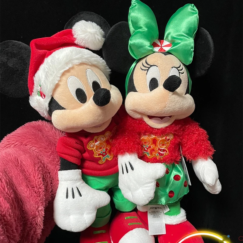 

Disney Christmas Mickey Minnie Mouse Cute Plush Sfot Stuffed Doll Room Decoration Christmas Ornaments Plushie Toy Christmas Gift