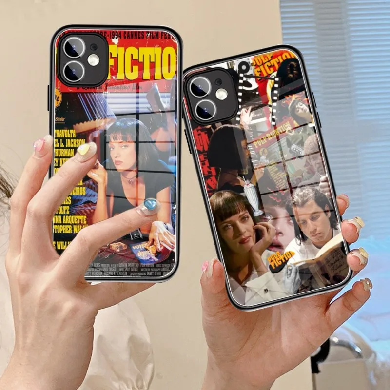 

Pulp Fiction Moive Phone Case Glass 14 13 11 12 Pro 8 7 Plus X 13 Pro MAX XR XS MINI Black Covers
