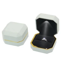 octagonal led light ring jewelry storage box organizer valentine day gift case