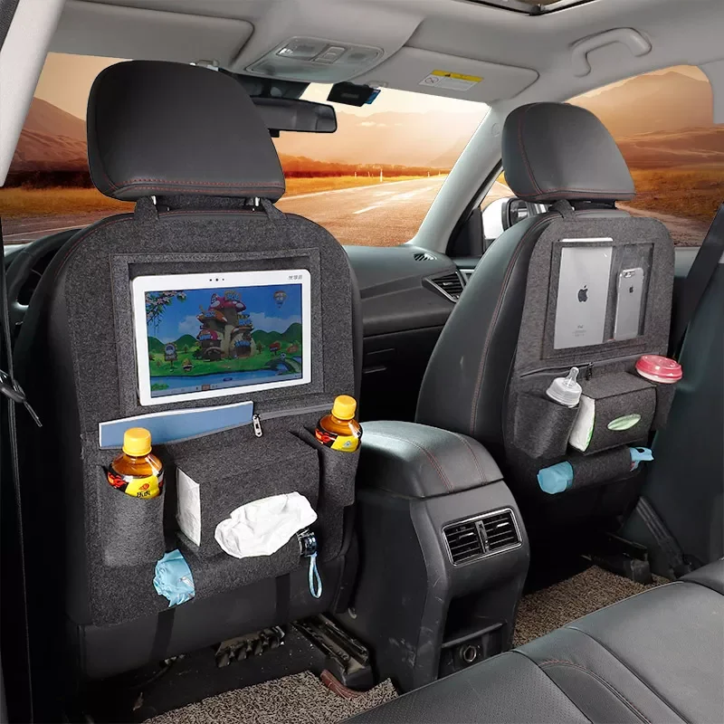

Car Organizer Seat Back Hanging Bag With Touch Screen Tablet Holder Car Accessories Interior Otomobil Aksesuar