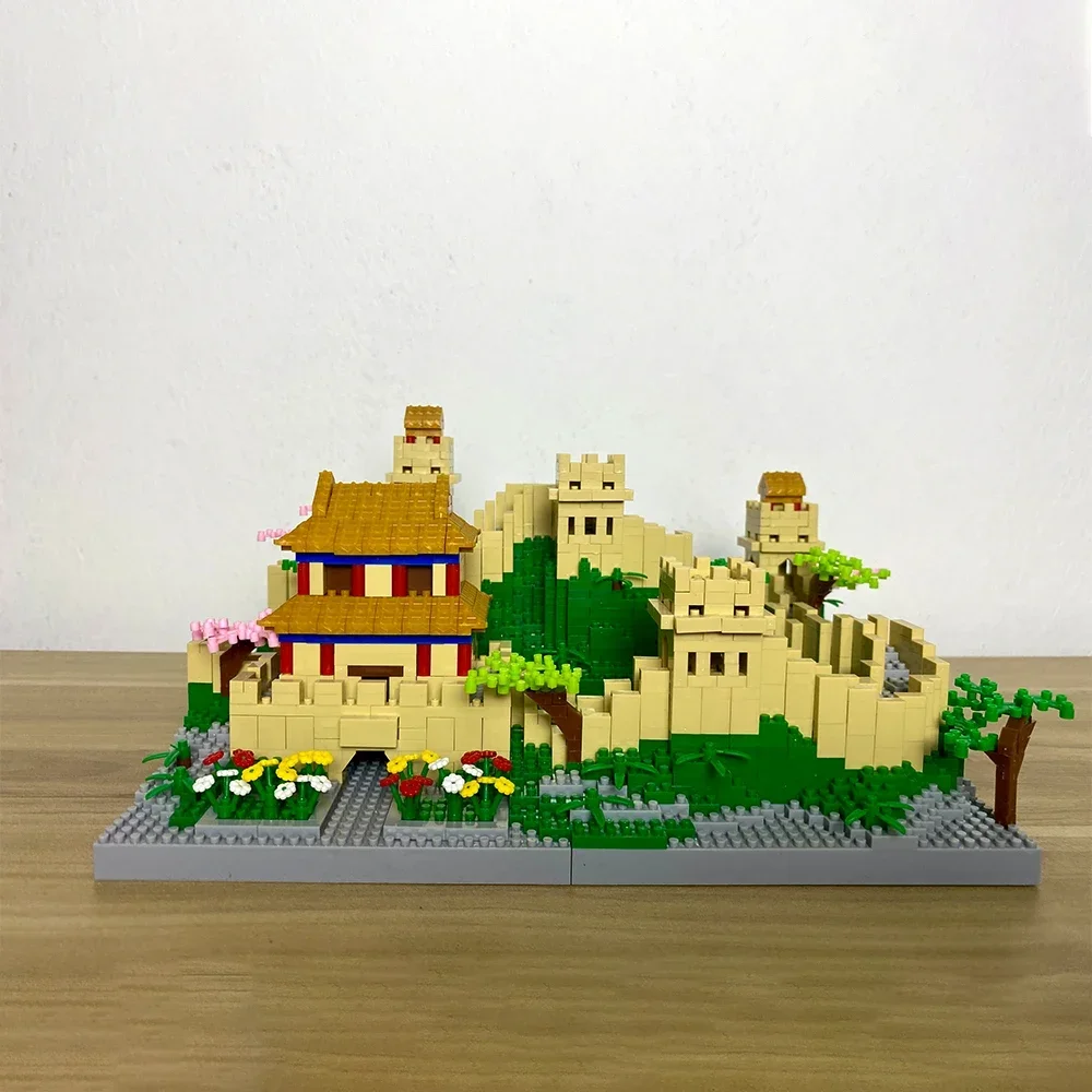 Конструктор Великая стена из микроблоков-Shanhaiguan Yanmenguan DIY Детский пазл 3D сборная