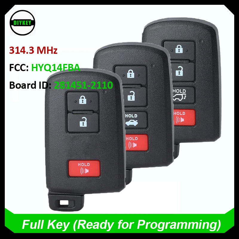 Доска DIYKEY: 281451 -2110 HYQ14FBA умный дистанционный автомобильный брелок 314 3 МГц для Toyota