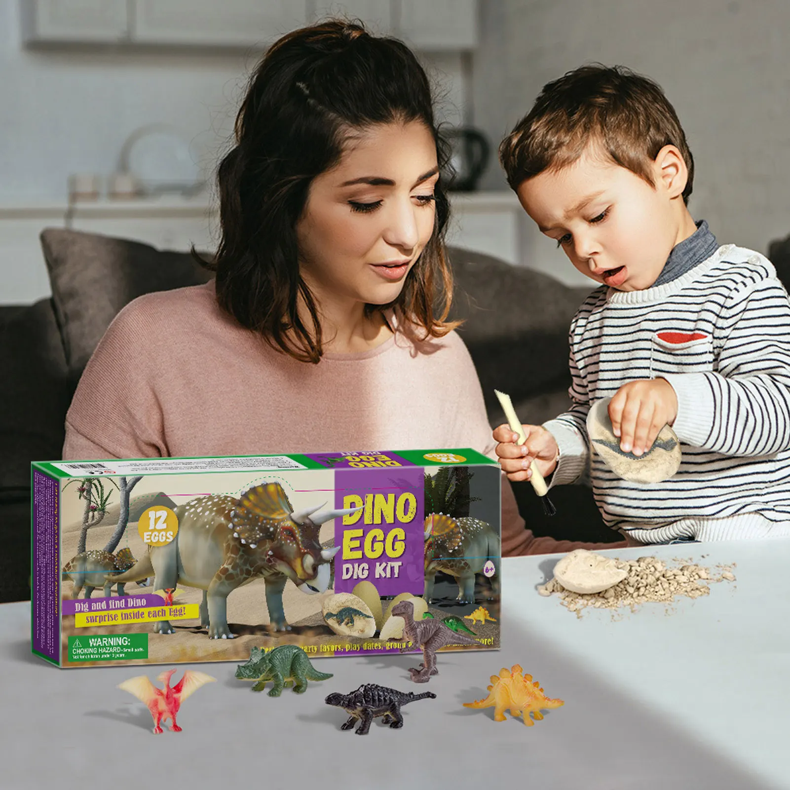 

Dinosaur Egg Dig Kit 12PCS Unique Dinosaur Eggs Toy Funny Dinosaur Digging Toy for 3-12 Year Old Boys Archaeology Science STEM