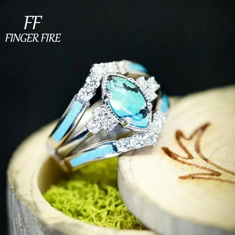 

Exquisite Design Charm Fashion Elegant Sea Blue Ring Wedding Engagement Anniversary Jewelry Wholesale