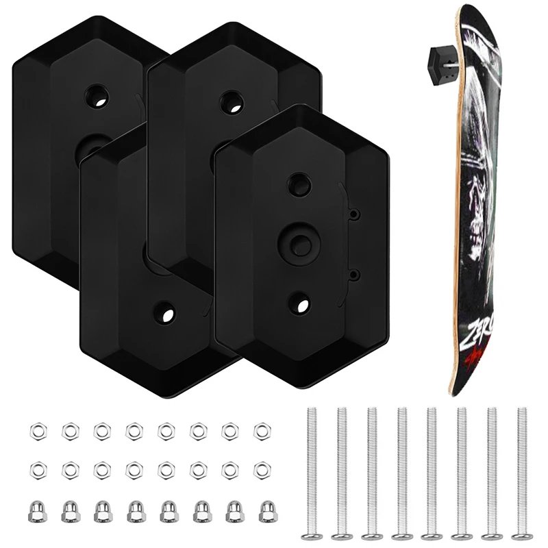 

1Pc Skateboard Wall Display Rack ABS Stand Fixed Mount Indoor Floating Skateboard Storage No Punching Bracket Quick Installation