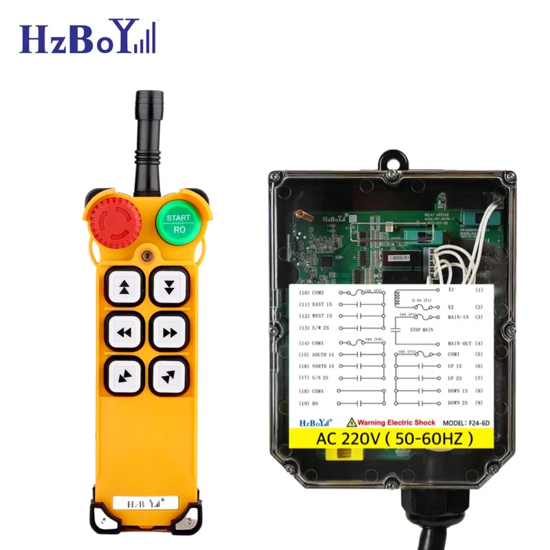 

F24-6d 6 Channels Double Speed Industrial Crane Radio Forklift Remote Control For Electric Hoists