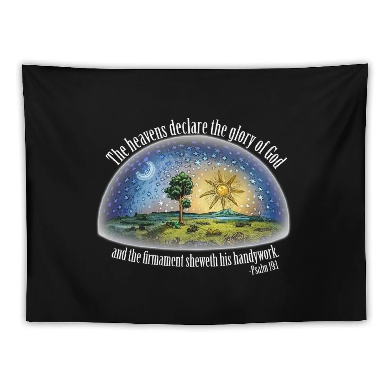 Плоская Земля-псалом 19:1 (процветание) черный гобелен Настенная роспись украшения
