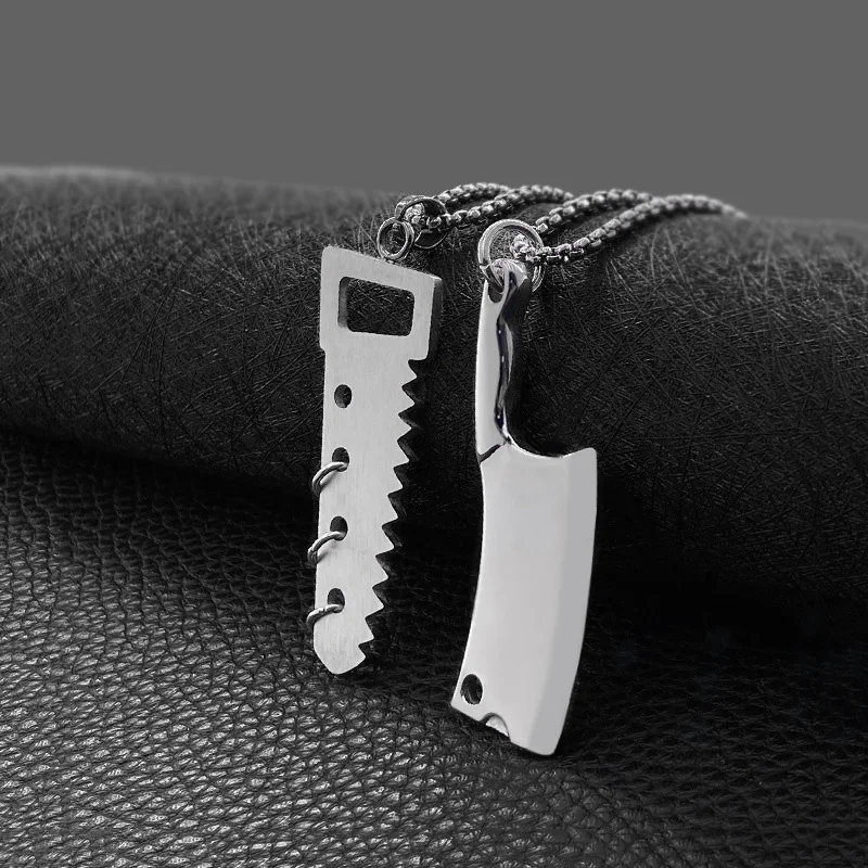 Готическое лезвие шеф-повара, кухонный нож, цепь из нержавеющей стали, ожерелья, цепь для мужчин, искусственный меч, подвеска, ювелирные изделия на Хэллоуин