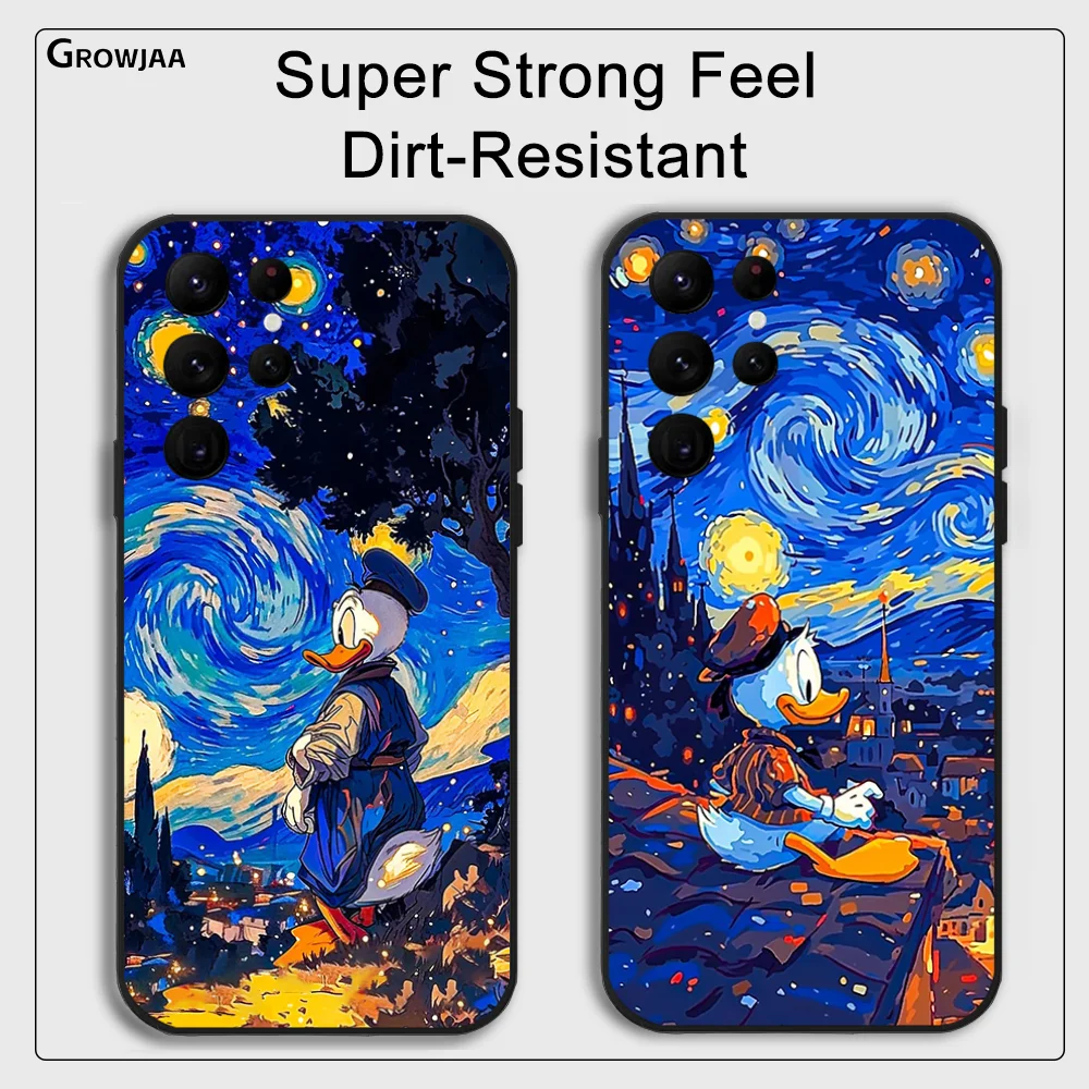 Donald Duck Starry Sky Phone Case for Samsung Galaxy S24 Ultra S22 S23 S21 S20 5G Protective Silicone TPU Funda