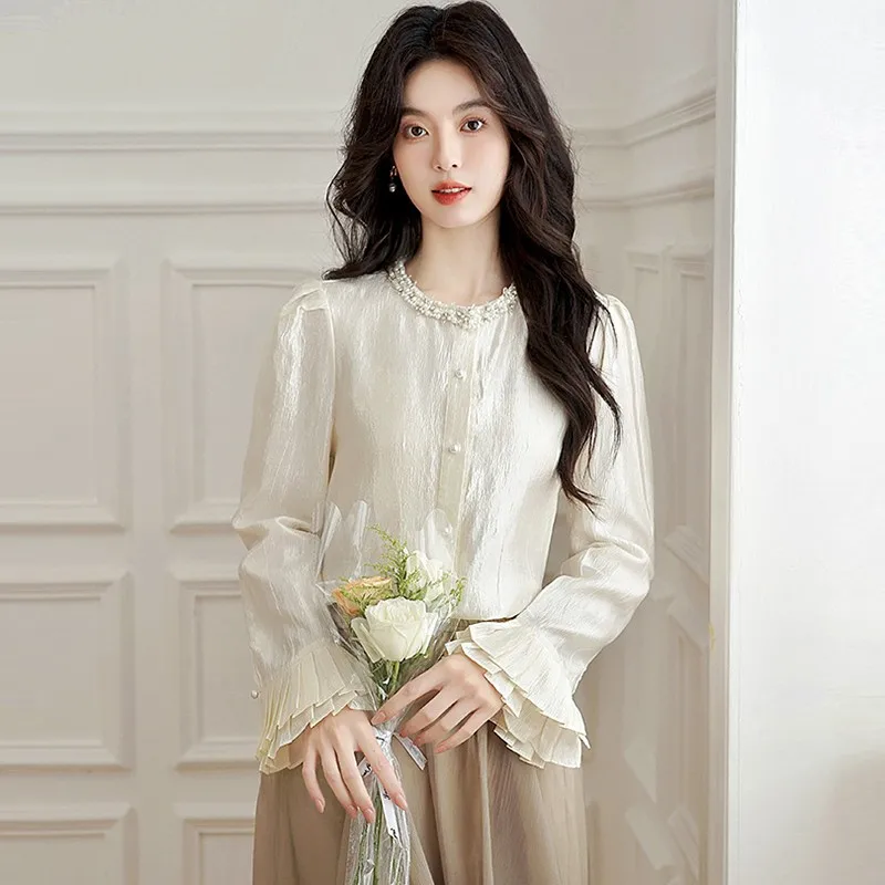 Офисная женская рубашка с длинным рукавом Новое поступление 2024 осенняя