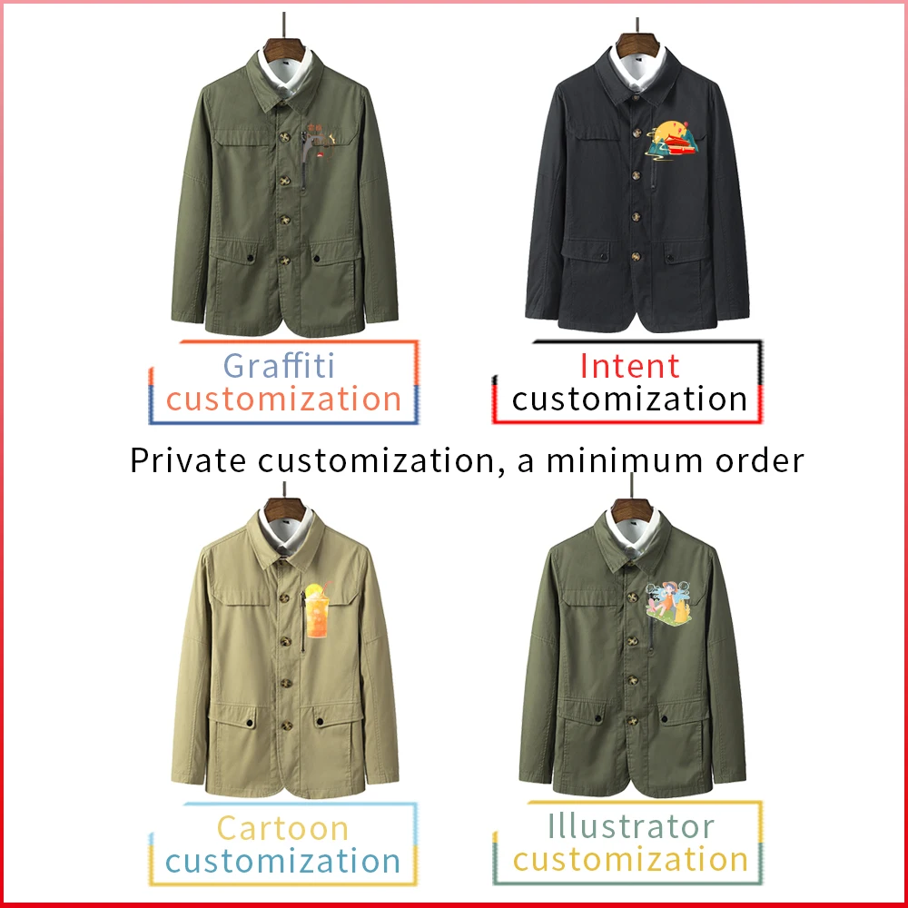 Осенняя винтажная Простая мужская куртка модная индивидуальная графическая