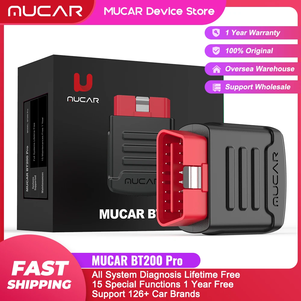Диагностический сканер MUCAR BT200 Pro устройство для диагностики автомобиля 15 режимов