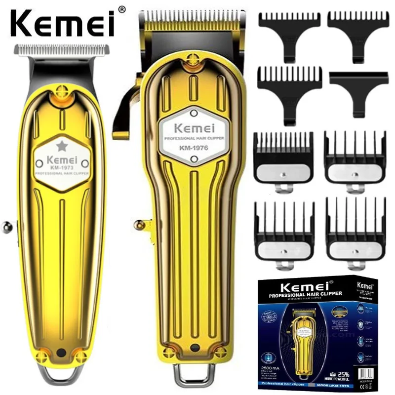 

kemei 1973&1976 cord cordless hair trimmer professional barber shop electric hair clipper for men metal shell pro haircut machin