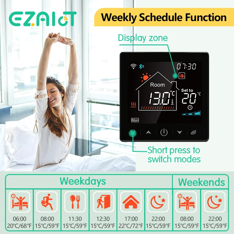 Беспроводной Wi-Fi термостат для газового бойлера контроллер температуры теплого