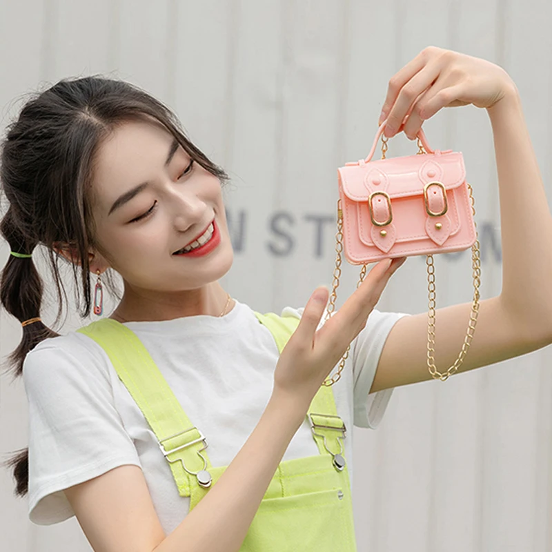 Fashion Mini Handbags PVC Crossbody Bags For Little Girls Birthday Gift Baby Children Shoulder Bags Tote Bags Small Phone Purse