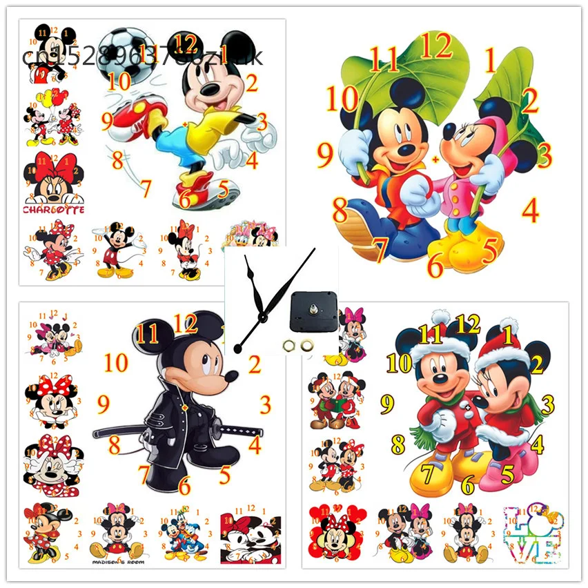

Алмазная 5d Вышивка Disney, полный набор «часы и Микки», картина «сделай сам», вышивка крестиком, 5d Мозаика из страз, украшение для дома