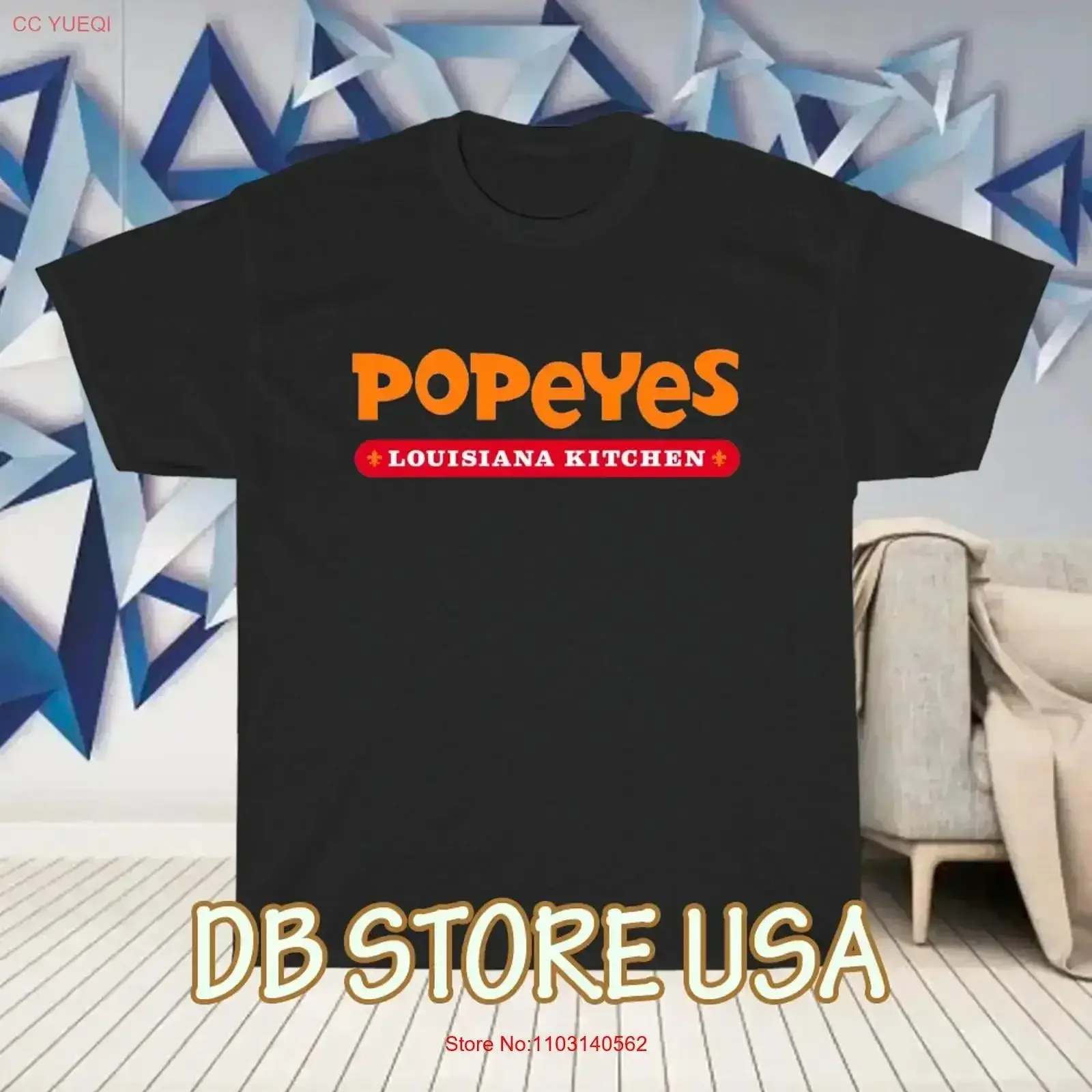 Фото Новая футболка с логотипом ресторана Popeyes, забавная, размеры от S до 5XL, винтажная, с эффектом потертости, дышащая, слегка свободного кроя, для повседневной носки, унисекс. №1