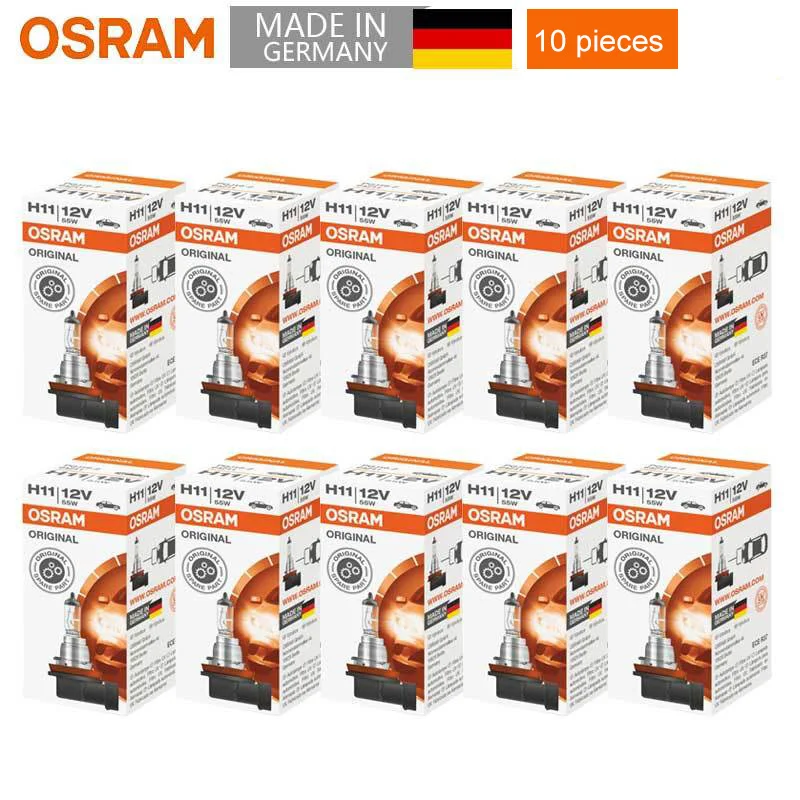 10pcs OSRAM H11 12V 55W PGJ19-2 3200K 64211 Original Line Bulb Halogen Headlight Auto Lamp OEM Quality Germany 64211L Wholesale