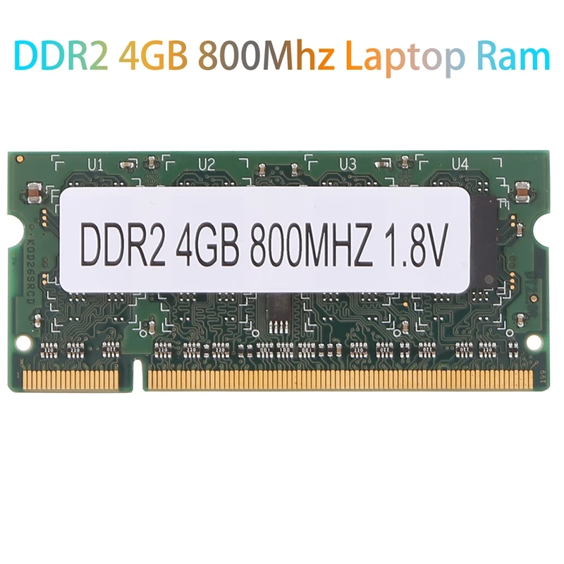 Оперативная память для ноутбука DDR2 4 ГБ 800 МГц PC2 6400 2RX8 200 Контактов SODIMM Intel AMD