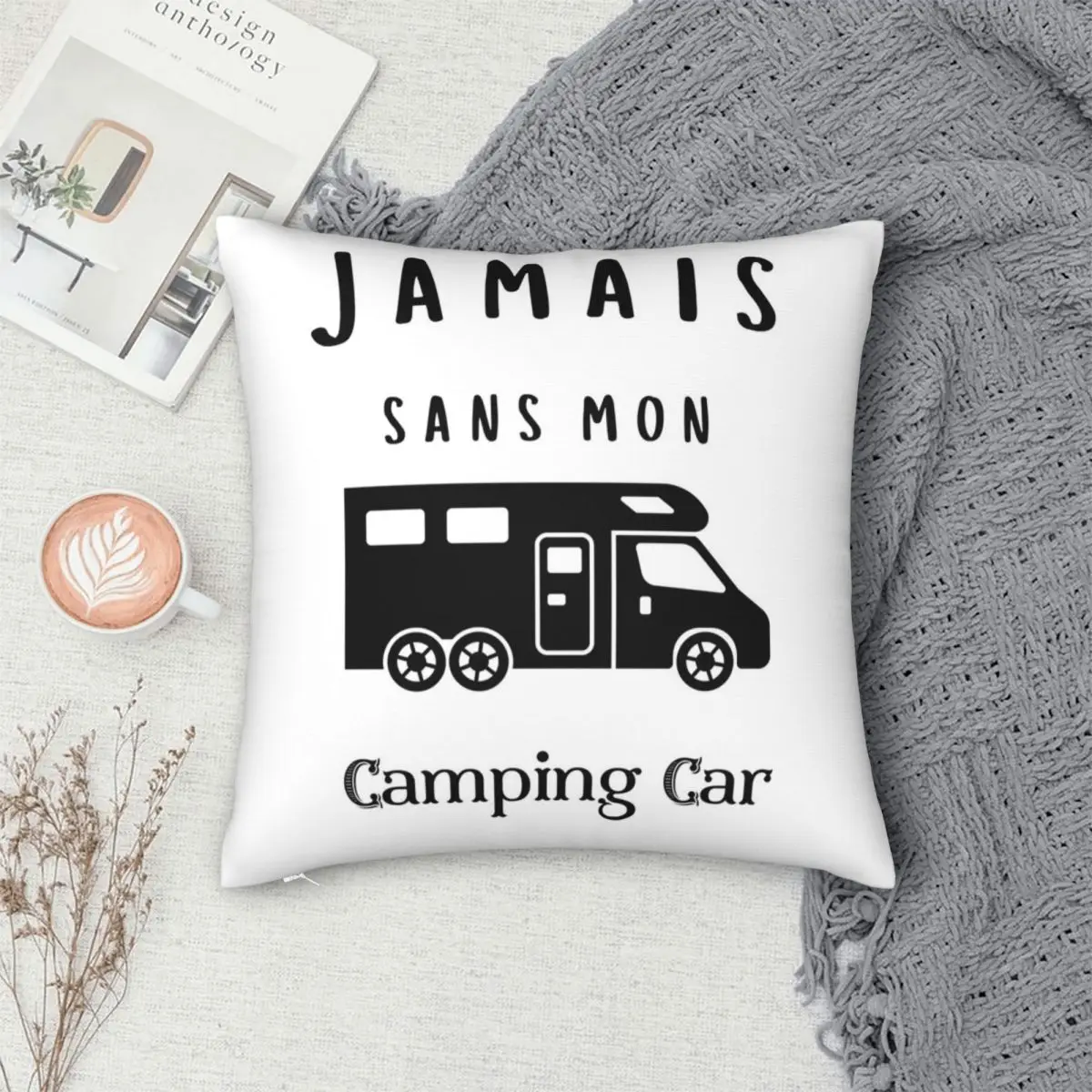 Чехол на подушку из полиэстера и льна с узором |