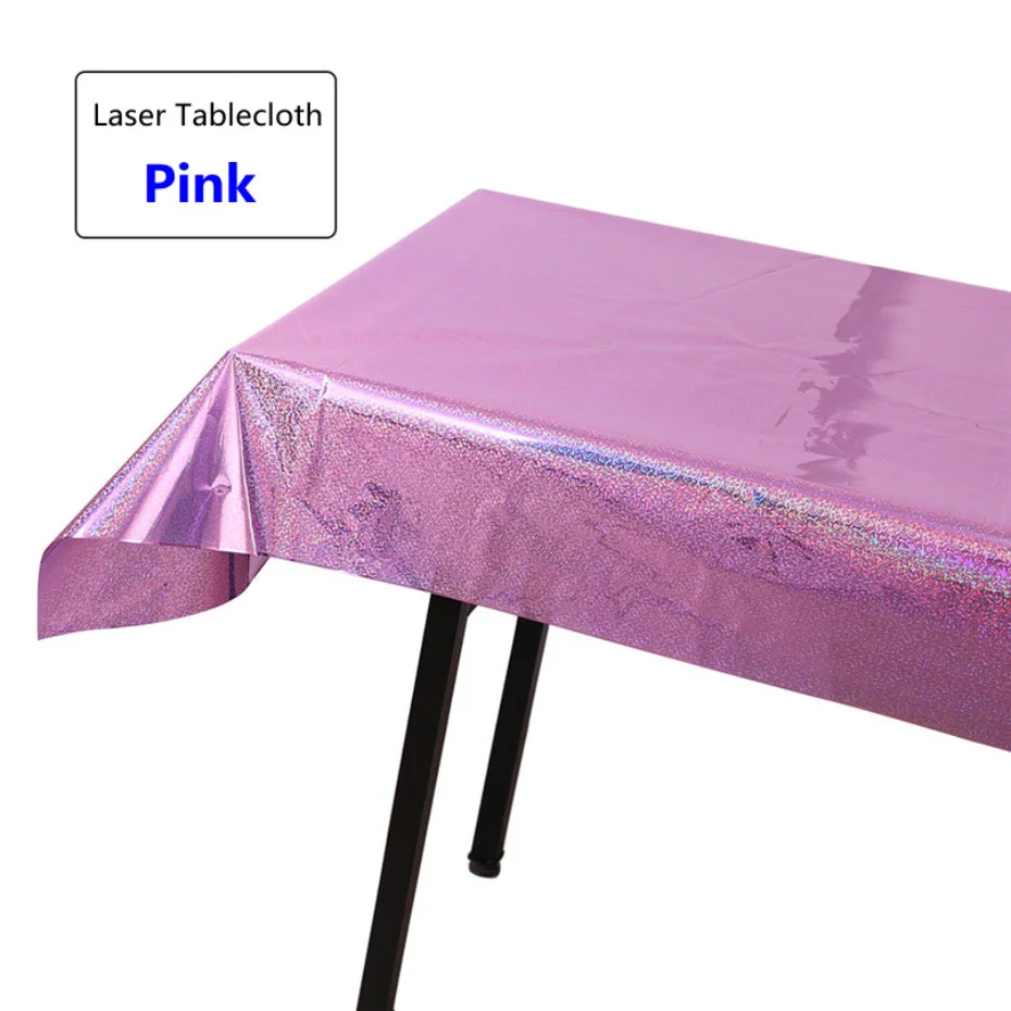 

1Mx2.7M Laser Aluminum Film Tablecloth Table Cover Happy Birthday Party Decortion Kids Baby Shower Tablecloth Supplies