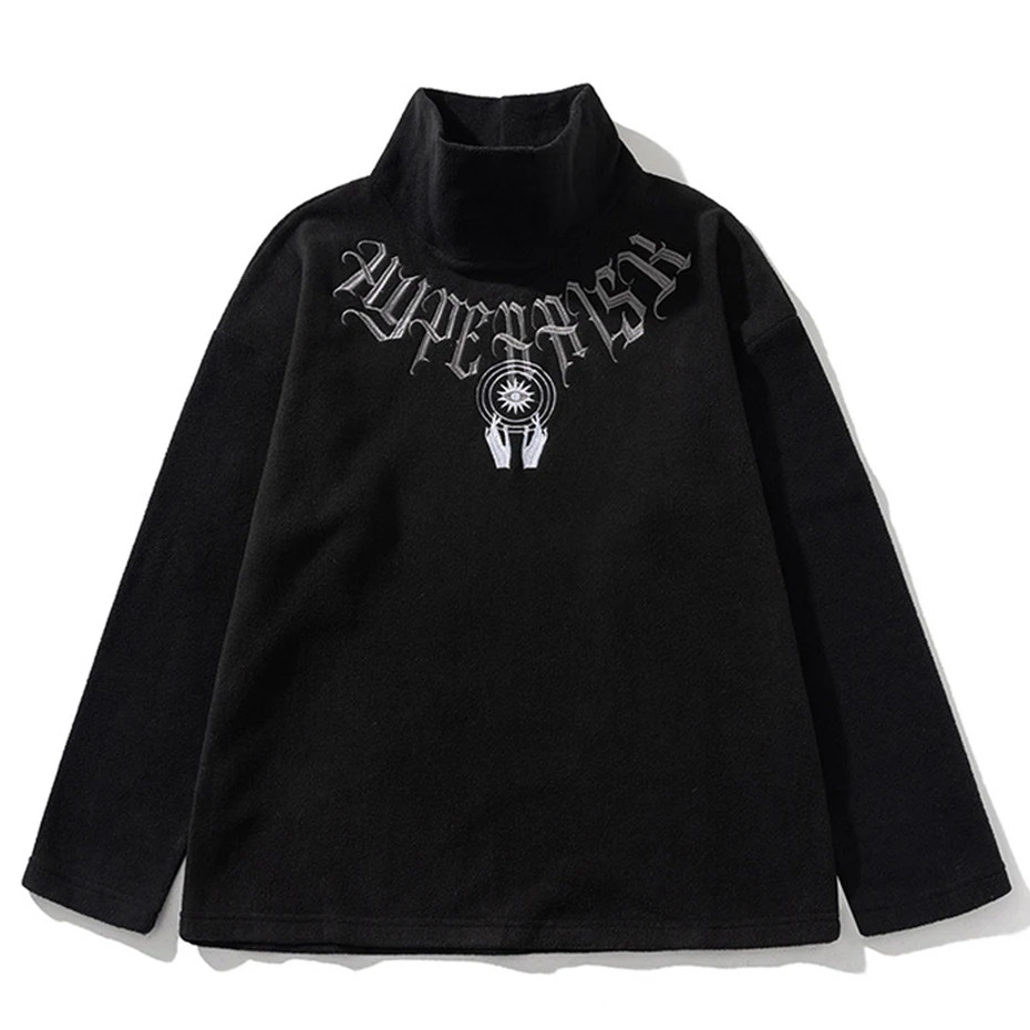 

Толстовка мужская с высоким воротником, Модный свитшот с надписью, Свободный Повседневный пуловер, черный/хаки