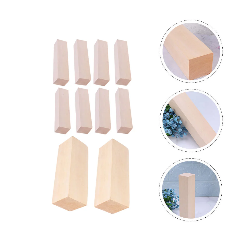 

10 Pcs DIY Carving Wooden Planks Wooden Blocks DIY Unfinished Wood Blocks