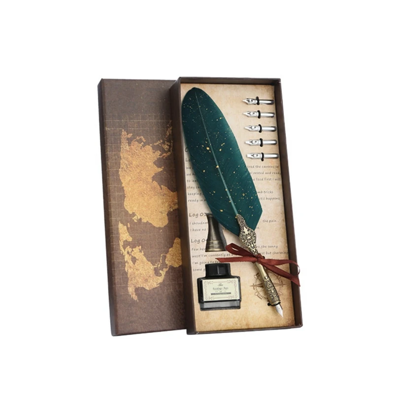 Перьевая ручка и чернила Набор винтажных перьев для каллиграфии подарочный набор для начинающих