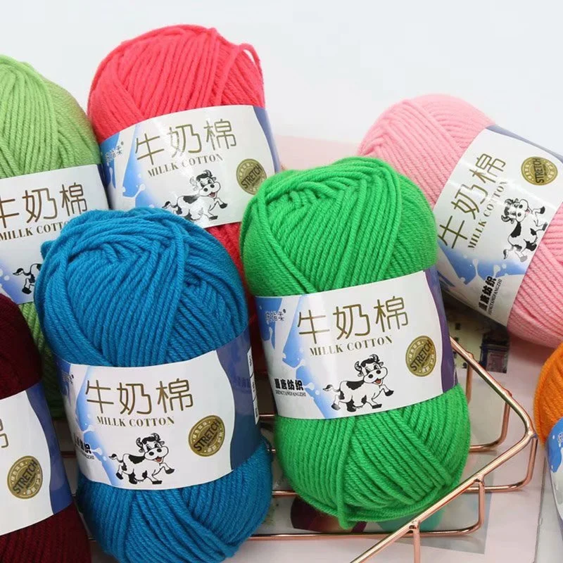 

50g Milk Cotton Crochet Yarn 87 Colors High Quality Soft Warm DIY Milk Cotton Threads Baby Wool For Hand Knitting Crochet Yarn