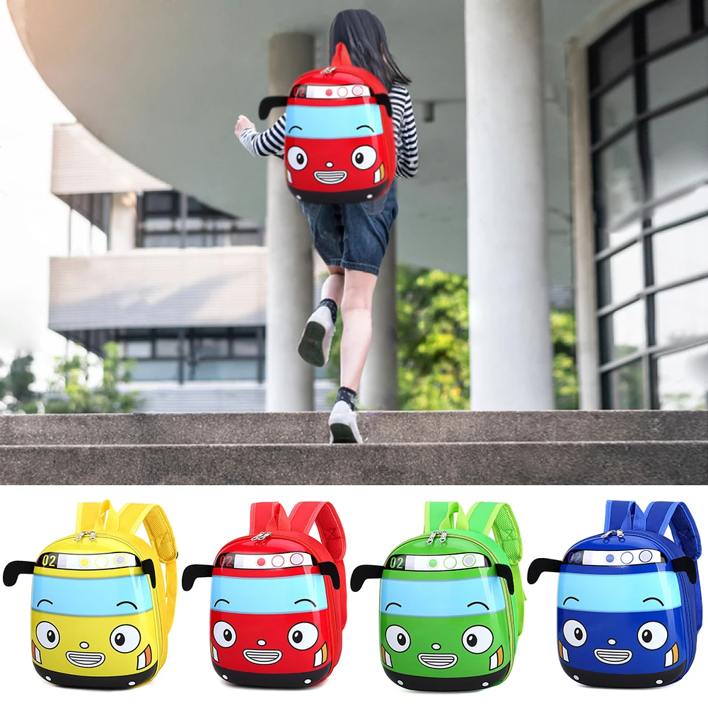 

2023 New Eggshell Schoolbag 3D Cartoon Bus Kindergarten Girls Boys Satchel School Bag Toddler Preschool Cute Backpack